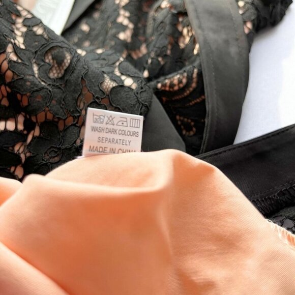 NWT DALIA MACPHEE BLACK LACE BELTED PENCIL DRESS STYLE D1719 - M - Picture 14 of 14